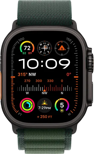 Apple Watch Ultra 2 2024 49mm Titanium Black Alpine Loop Dark Green
