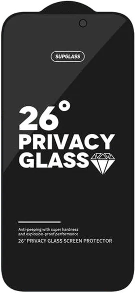 Защитное стекло SUPGLASS для iPhone 15/16 (Антишпион)