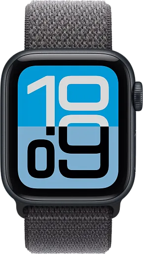 Apple Watch SE 2025 (Gen 3) 40mm Black with Gray Sport Loop