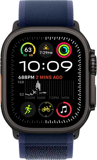 Apple Watch Ultra 2 2024 49mm Titanium Black Trail Loop Blue