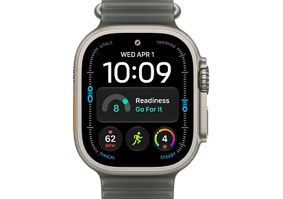 Часы Apple Watch Ultra 4 49mm Titanium Natural Ocean Band (Translucent Black)
