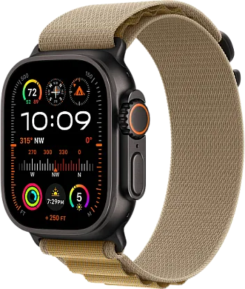 Apple Watch Ultra 2 2024 49mm Titanium Black Alpine Loop Tan Band