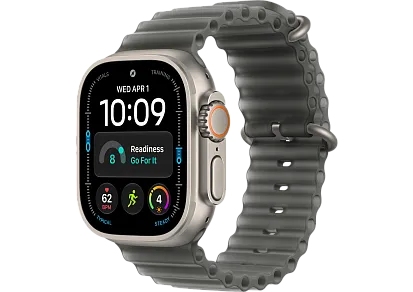 Часы Apple Watch Ultra 4 49mm Titanium Natural Ocean Band (Translucent Black)