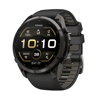Часы Garmin Fenix 9 Pro 51mm AMOLED Sapphire Carbon Gray DLC Titanium with Black/Pebble Gray Silicone