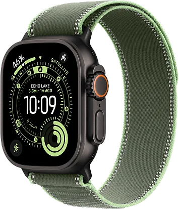 Часы Apple Watch Ultra 3 49mm Titanium Black (Trail Loop Green/Neon) M/L