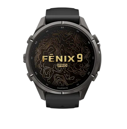 Часы Garmin Fenix 9 Pro 47mm AMOLED Sapphire Carbon Gray DLC Titanium with Black/Pebble Gray Silicone