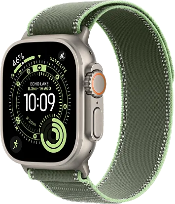 Часы Apple Watch Ultra 3 49mm Titanium Natural (Trail Loop Green/Neon) M/L