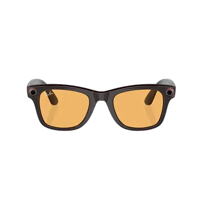 Камера-очки Ray-Ban Stories Wayfarer (Gen 1) (Shiny Rebel Black Transparent/Amber)