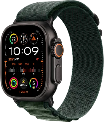 Apple Watch Ultra 2 2024 49mm Titanium Black Alpine Loop Dark Green