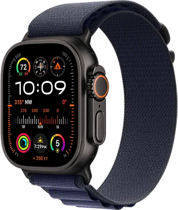 Apple Watch Ultra 2 2024 49mm Titanium Black Alpine Loop Navy Band
