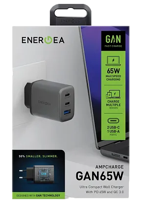 Адаптер питания Energea AMPCHARGE Gan 65W (Gray)