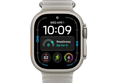 Часы Apple Watch Ultra 4 49mm Titanium Natural Ocean Band (Translucent Gray)