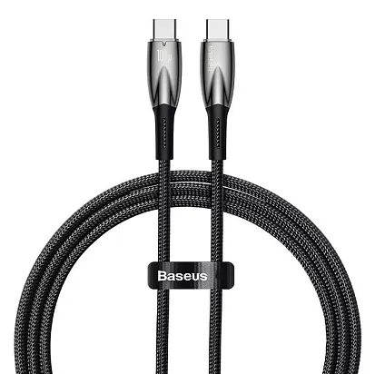 Кабель Baseus Glimmer Series Fast Charging Data Cable Type-C to Type-C 100W 1m Черный