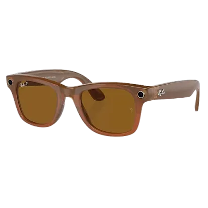 Камера-очки Ray-Ban Stories Wayfarer (Gen 1) Shiny Caramel/Polar Brown (L)