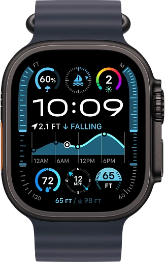 Apple Watch Ultra 2 2024 49mm Titanium Black Ocean Band Navy