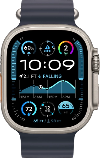 Apple Watch Ultra 2 2024 49mm Natural Titanium Ocean Band Navy